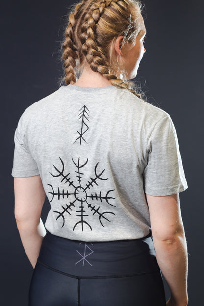 Einherjar T-Shirt Ægishjálmur Grau